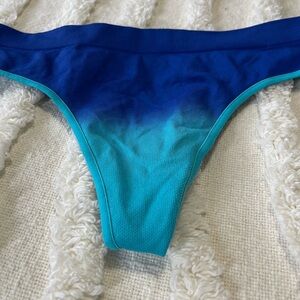 Blue and Teal Ombre thong panties size medium